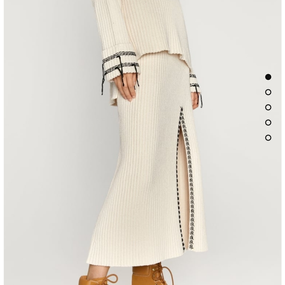 NWT Zara Ribbed Midi Skirt